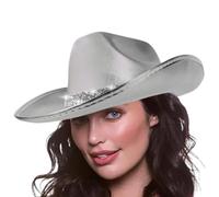 Sombrero de sentido, sombrero de vaquera | Cosplay Disfraz Glitter Disco Outfit | Mujeres Western Cowboy Hat Outfifit para Halloween, rol de rol, actuación, escenario