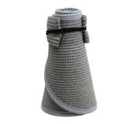 Sombrero de sol a rayas para mujer, ala ancha, sombrero de playa enrollable, plegable, de viaje, malla para el sol, gris, Talla única