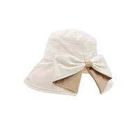 Sombrero de Sol Bowknot para Mujer Sombrero de Cola de Caballo Plegable ala Ancha con Correa Ajustable UPF50+