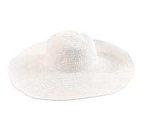 Sombrero de sol de paja de verano de las mujeres plegable de ala ancha protección solar sombrero de sol sombrero de playa gorra UPF 50+(blanco)