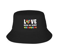 Sombrero De Sol De Playa, El Amor No Necesita Palabras Concientización sobre El Autismo Gorra De Playa Protección UV, Unisex Sombrero De Sombrilla De Verano para Viaje Senderismo Playa