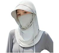 Sombrero de sol de seda de hielo para mujer con cubierta para el cuello y correas para las orejas, protección UV UPF 50+, transpirable, ajustable, gorra para exteriores, para playa, pesca, senderismo