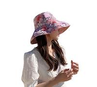 Sombrero de Sol Estampado Floral para Mujer Elegante Tocado Informal Libre con diseño de Flores sólidas (One Size)