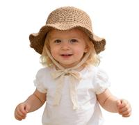 Sombrero de sol genérico 2026 para bebé niña y niño canotero transpirable con cordones ajustable ideal para playa verano, caqui, 3-6 ans