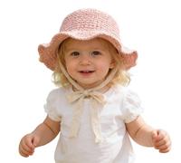 Sombrero de sol genérico 2026 para bebé niña y niño canotero transpirable con cordones ajustable ideal para playa verano, rosa, 3-6 ans