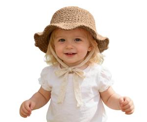 Sombrero de sol genérico 2026 para bebé niña y niño canotero transpirable con cordones ajustable ideal para playa verano, caqui, 3-6 ans