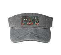 Sombrero de sol hueco con diseño de árbol de Navidad, moderno y versátil, unisex, un artículo imprescindible para deportes al aire libre, viajes, uso diario, color gris