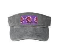 Sombrero de sol hueco con estampado de rosa fucsia, moderno y versátil, unisex, un artículo imprescindible para deportes al aire libre, viajes, uso diario
