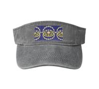 Sombrero de sol hueco con estampado de tiara de fantasía, moderno y versátil, unisex, un artículo imprescindible para deportes al aire libre, viajes, uso diario, gris, talla única
