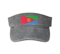 Sombrero de sol hueco con la bandera de Eritrea, moderno y versátil, unisex, un artículo imprescindible para deportes al aire libre, viajes, uso diario, color gris