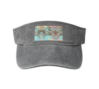 Sombrero de sol hueco con mapa del mundo de dibujos animados, moderno y versátil, unisex, un artículo imprescindible para deportes al aire libre, viajes, uso diario, color gris