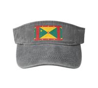 Sombrero de sol hueco estampado de la bandera de Granada, moderno y versátil, unisex, un artículo imprescindible para deportes al aire libre, viajes, uso diario, color gris