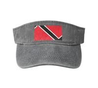 Sombrero de sol hueco estampado de la bandera de Trinidad y Tobago, moderno y versátil, unisex, un artículo imprescindible para deportes al aire libre, viajes, uso diario, color gris