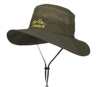 Sombrero de sol ligero para hombre con ala ancha y panel de malla transpirable, diseño plegable para un fácil almacenamiento, ideal para pesca, senderismo, playa al aire libre, elegante lunares (azul