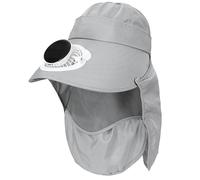 Sombrero De Sol Mujer Sombreros Paja Hombre Plegable Ajustable Agujero Transpirable Vacaciones Senderismo con Ventilador Solar para Exteriores Trabajo Jardinería Invernadero Desmontable