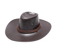Sombrero de Sol para Hombre, Estilo Occidental sólido, Correa de Cuero Ajustable, Ideal para Viajes y Playa