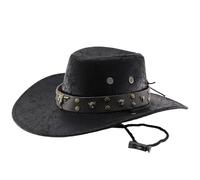Sombrero de sol para mujer 2026 clásico sombrero de vaquero occidental con ala curva para aventuras al aire libre y viajes en el sol sombrero de verano protección UV gorra con visera, Negro , Talla