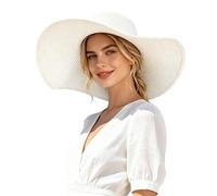 Sombrero de sol para mujer, paja de papel, ala ancha, plegable, sombrero de verano, 03#_white, Talla única