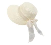 Sombrero de sol para mujer, paja de papel, plegable, para playa, verano, ala ancha, 03#_white, Talla única