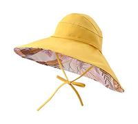 Sombrero de sol para mujer, sombrero de verano medio vacío, puede atar cola de caballo, sombrero de pescador, sombrero grande para mujer, sombrero de playa con agujero para cola de caballo, amarillo