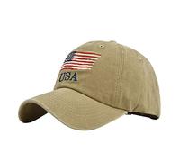 Sombrero de sol para mujer y hombre, bordado de estrellas, gorra de algodón, sombrero de camionero Ha Oh, caqui, Talla única