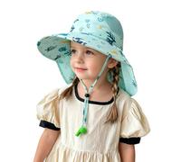 Sombrero de sol para niños de estilo poncho de dibujos animados con ala ancha, sombrero de pescador ligero con calidad transpirable, elegante accesorio al aire libre para bebés y niños pequeños de 0 a