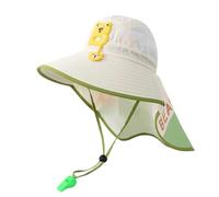 Sombrero de sol para niños, unisex, gorro de verano, dibujos animados, cuello con capucha, protección solar al aire libre, para niños y niñas, de 2 a 14 años, Verde claro., Talla única