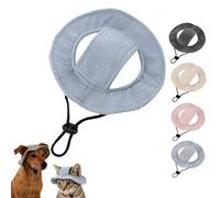 Sombrero de sol para perros de pana, gorra de béisbol para perros y sombrero de cubo con 2 orificios para las orejas, gorro ajustable de verano para perros y gatos, S/M/L (azul, L)