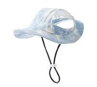 Sombrero de sol para perros - Sombrero de cubo ajustable con agujeros para la oreja, protección UV | Gorra de mascota cómoda y transpirable para perros y gatos de tamaño mediano durante aventuras al