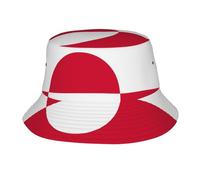 Sombrero de sol plegable de ala ancha con bandera de Groenlandia, unisex, protección UV para pesca, playa y jardín, transpirable, para viajes, color negro