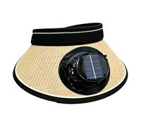 Sombrero de Sol - Sombrero Refrigerante de 56cm | Śombrero con Ventilador Solar ďe ala Ancha para Hombre Mujer, 1 Pieza, Diseño Abierto Protección UV Šombrero đe Pescador Outdoor para Pesca, Camping