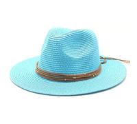 Sombrero de sol tejido transpirable for mujer, ala ancha, accesorio de playa de verano, banda interior ajustable, ideal for fiestas en el jardín, ligero, ideal for viajes y como compañero de paseo cos