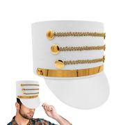 Sombrero de soldado de juguete, gorra de vestir militar vintage, accesorio de disfraz de fantasía | Casco de cosplay de banda de latón, gorro de desfile de cascanueces, capucha de personaje de