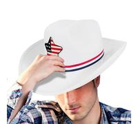 Sombrero de , sombrero de para hombre, sombrero de vaquera para el 4 de julio - movimiento de cabeza de fieltro ancho Bim Western, accesorio de disfraz para hombres y mujeres