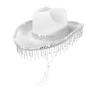 Sombrero de - Sombrero occidental para máscaras | Trendy Rhinestone Tassel Cowgirl Headdress, Sparkly Shimmer Party For Music Festival, Costume Events, Photo Props, Country Concerts, Birthday