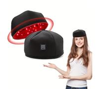 Sombrero de terapia de luz roja, 215 luces LED de 660 Nm y 850 Nm, dispositivo de terapia LED de infrarrojo cercano para la pérdida del cabello, promueve el crecimiento rápido del cabello, gorra de