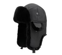 Sombrero de trampero para invierno con piel sintética gruesa, orejeras y correa ajustable para la barbilla - Sombrero térmico a prueba de viento unisex para hombres y mujeres 58cm