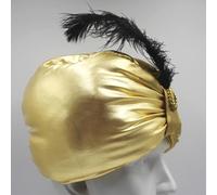 Sombrero de turbante | Sultan Aladdin Arab Swear Vintage | NOVICIA ALADDIN TURBAN Sombrero, Accesorio de disfraces árabes con gema de plumas para adultos adolescentes hombres y mujeres, Pascua de Hall
