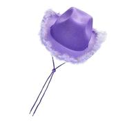Sombrero de vaquera boa de plumas - con ala de plumas para niñas adolescentes con ala de plumas esponjosa sombrero de para mujer con esponjoso | Ala de plumas para despedida de soltera, fiesta