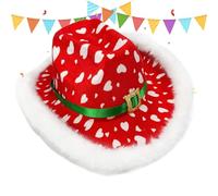 Sombrero de vaquera de Navidad | Traje Occidental Festivo Junco,Sombrero de Santa Cowboy para adultos,para de Año Nuevo Apariciones Escénicas Cosplay Mascarada