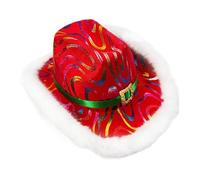 Sombrero De Vaquera De Santa Claus | Traje de occidental con borde para ocasiones festivas - Sombrero de Navidad occidental - Para de Año Nuevo Actuaciones Escenario Accesorios