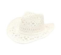 Sombrero de vaquera para mujer, sombrero de ala ancha para el sol, sombreros de vaquero para hombre, pajilla hueca occidental, gorra de playa para fiesta al aire libre, unisex, para adultos, verano