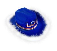 Sombrero de vaquera, sombrero de hombres - Vaquera occidental sintió sombrero para las mujeres con cordón - Disfraz occidental con patrón de amor bordado para el juego de rol del día