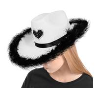 Sombrero de vaquera | Sombrero de mezclilla con plumas | Accesorios de fieltro ligero y suave para el campo al aire libre senderismo uso diario,