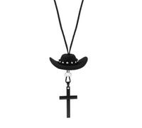 Sombrero de vaquero colgante para espejo retrovisor de coche, sombrero de vaquera para decoración automotriz con cruz, colgante colgante colgante de coche de campo, bonita decoración de espejo