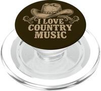 Sombrero de Vaquero con Texto en inglés I Love Country Music Cowgirl PopSockets PopGrip para MagSafe