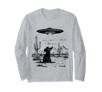 Sombrero de vaquero de gato negro, ovni occidental, extraterrestre, lindo y divertido Manga Larga