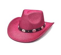 Sombrero de vaquero de vacaciones con purpurina para discoteca sorpresa para niñas y niños, sombrero de vaquera para carnavales, festivales de música