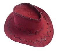 Sombrero de vaquero de verano para mujeres y hombres, con ala ancha, para pasatiempos, vaqueros, occidentales, rosso, Talla única