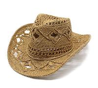 Sombrero de vaquero de verano para mujeres y hombres, sombrero moldeable, sombrero ahuecado, sombrero de sol Good Times Bad Friends, caqui, Talla única